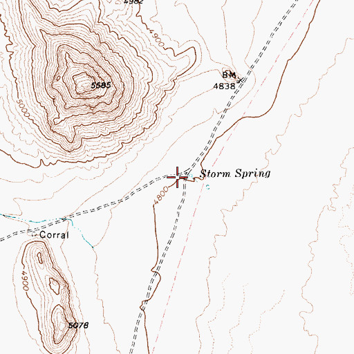 Topographic Map of Storm Spring, NV