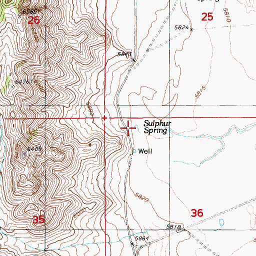 Topographic Map of Sulphur Spring, NV