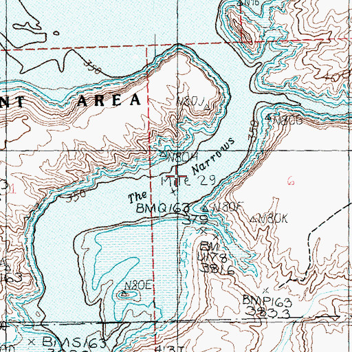 Topographic Map of The Narrows, NV