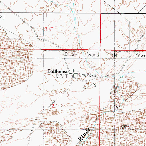 Topographic Map of Tollhouse (historical), NV