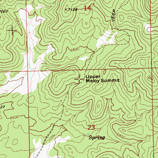 Topographic Map of Upper Meloy Summit, NV