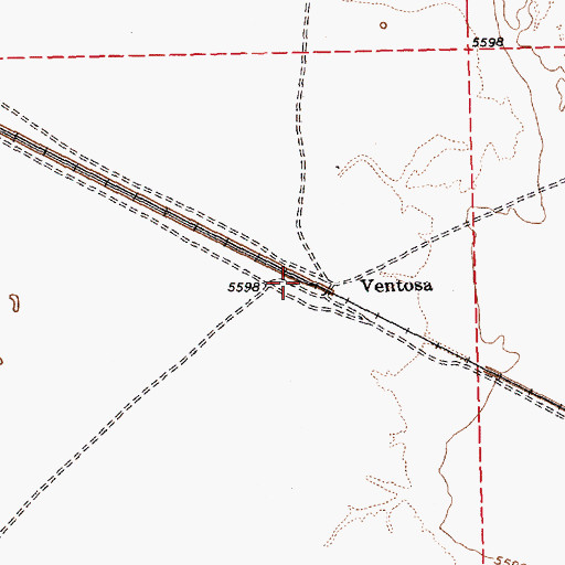 Topographic Map of Ventosa, NV
