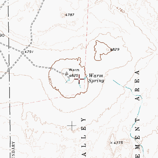 Topographic Map of Warm Spring, NV