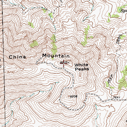Topographic Map of White Peaks, NV