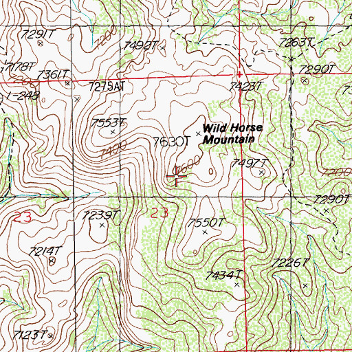 Topographic Map of Wild Horse Mountain, NV