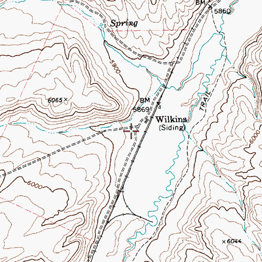 Topographic Map of Wilkins, NV