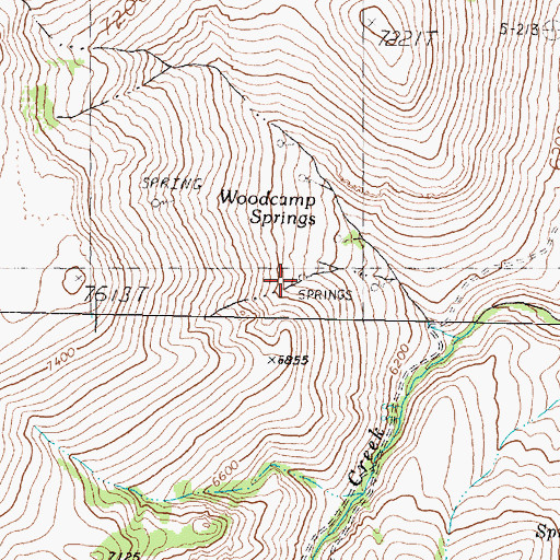 Topographic Map of Woodcamp Springs, NV