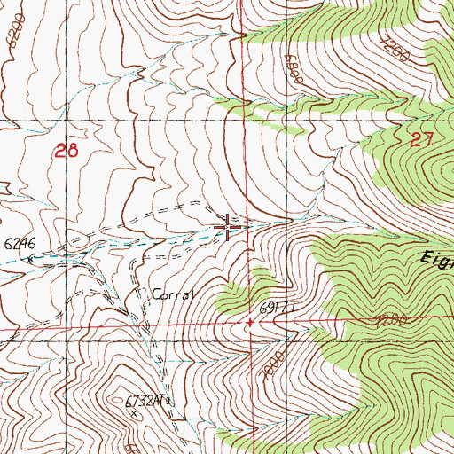 Topographic Map of Eightmile Canyon, NV