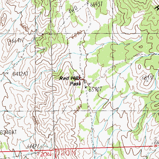 Topographic Map of Red Hills Pass, NV