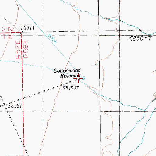 Topographic Map of Cottonwood Reservoir, NV