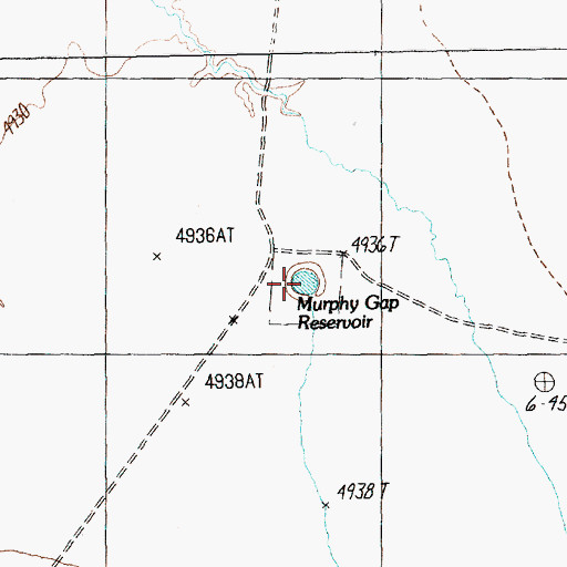 Topographic Map of Murphy Gap Reservoir, NV