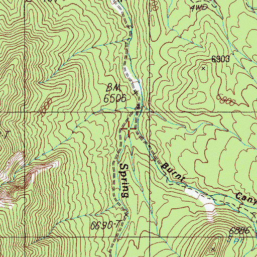 Topographic Map of Burnt Canyon, NV
