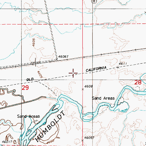 Topographic Map of Old California Trail, NV