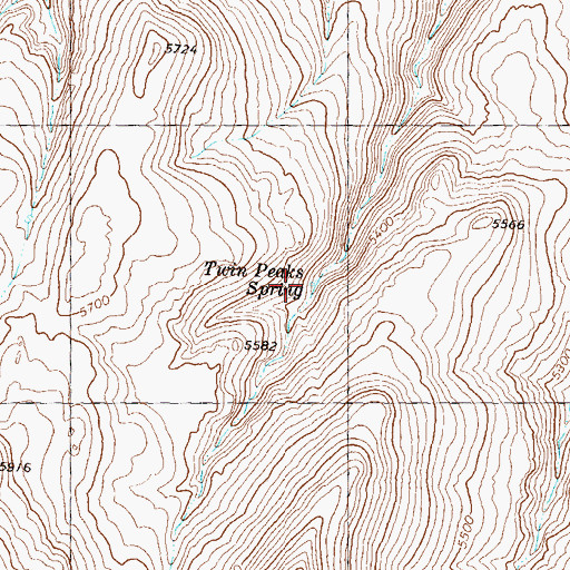 Topographic Map of Twin Peaks Spring, NV