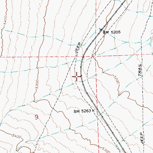 Topographic Map of Ullin, NV