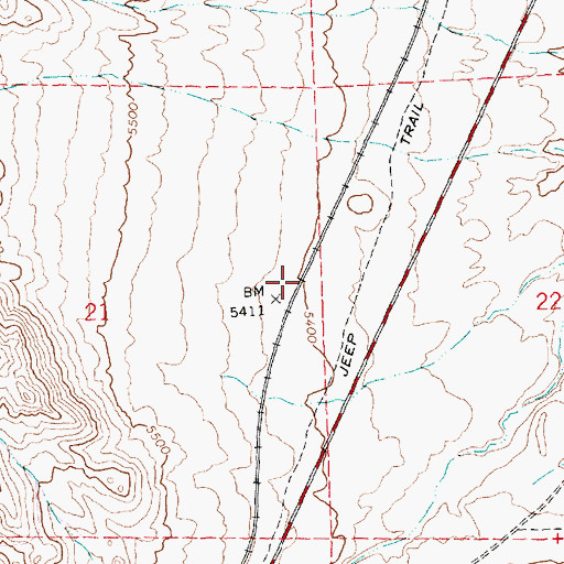 Topographic Map of Tioga, NV