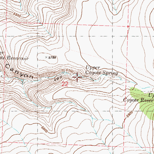 Topographic Map of Upper Coyote Spring, NV
