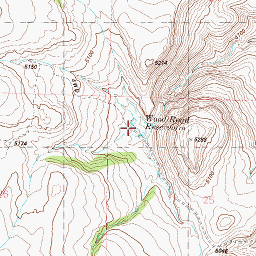 Topographic Map of Wood Road Reservoirs, NV