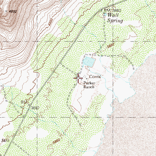 Topographic Map of Parker Ranch, NV