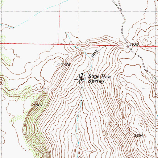 Topographic Map of Sage Hen Spring, NV