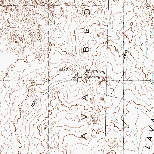 Topographic Map of Mustang Spring, NV