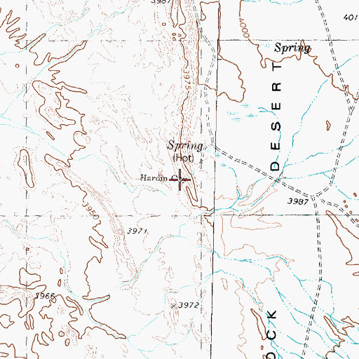 Topographic Map of Hardin City, NV