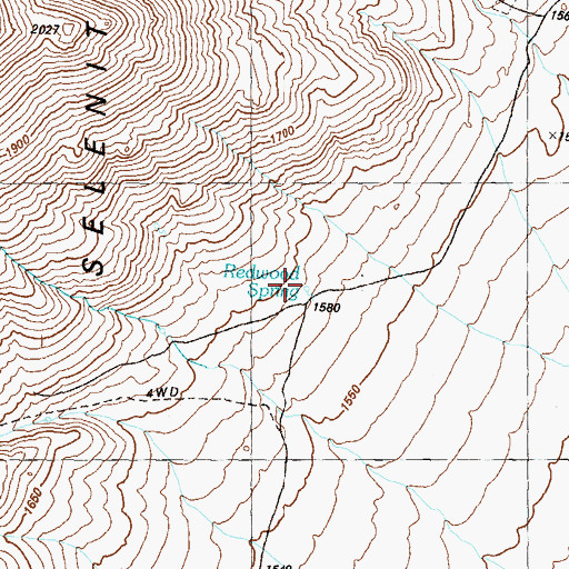 Topographic Map of Redwood Spring, NV