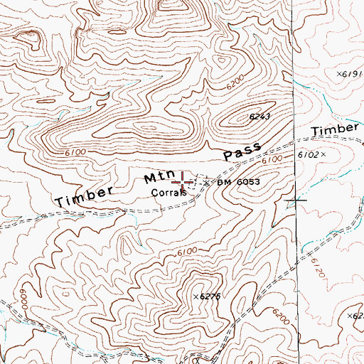Topographic Map of Timber Mountain Pass Corral, NV