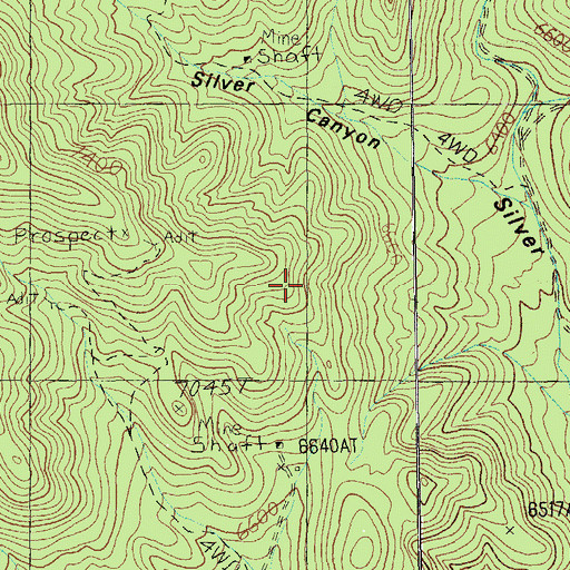 Topographic Map of Pahranagat Mining District, NV