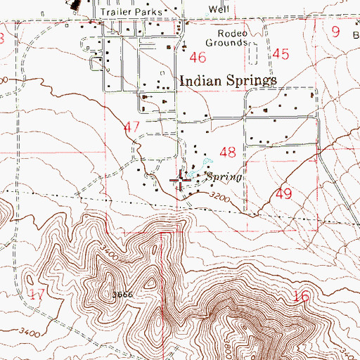 Topographic Map of Indian Spring, NV