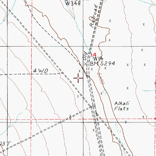 Topographic Map of Sweeney Junction (historical), NV