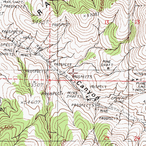 Topographic Map of Rockhill, NV