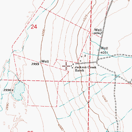 Topographic Map of Jackson Creek Ranch, NV