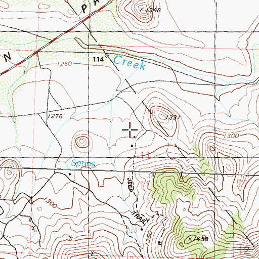 Topographic Map of Dewey (historical), NV