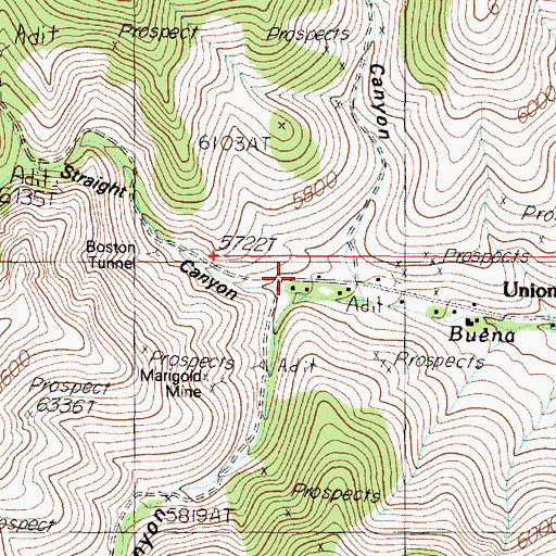 Topographic Map of Uppertown, NV