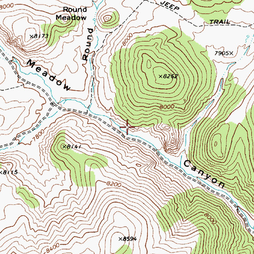 Topographic Map of Meadow Canyon State Game Refuge, NV