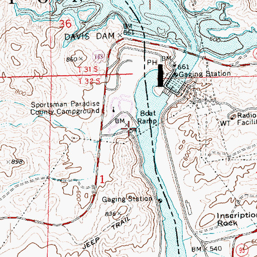 Topographic Map of Bullhead Canyon, NV