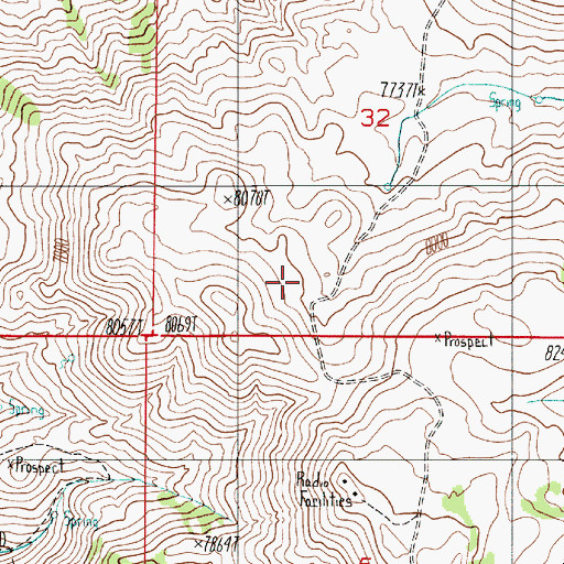 Topographic Map of Bade Flat State Game Refuge, NV