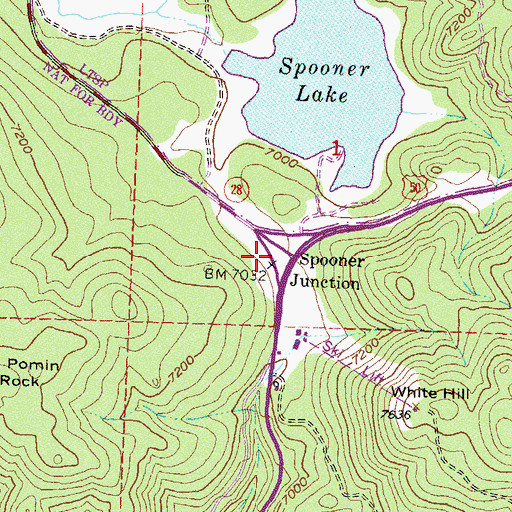 Topographic Map of Spooner (historical), NV