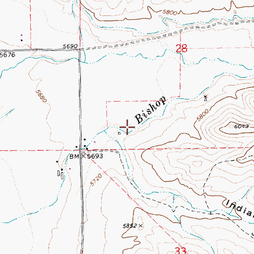 Topographic Map of Bishop Creek Canyon, NV