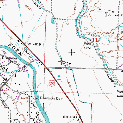 Topographic Map of Tisdells (historical), NV