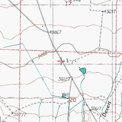 Topographic Map of Mather (historical), NV