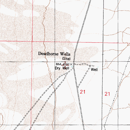Topographic Map of Deadhorse Well, NV