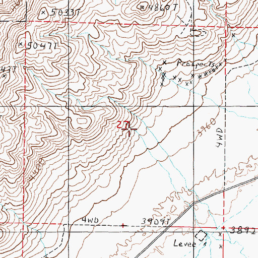 Topographic Map of Lake Mining District, NV