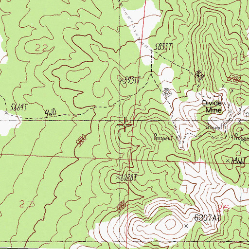 Topographic Map of Gardnerville Mining District, NV