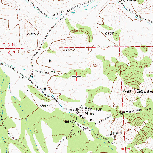 Topographic Map of Bellehelen Mining District, NV