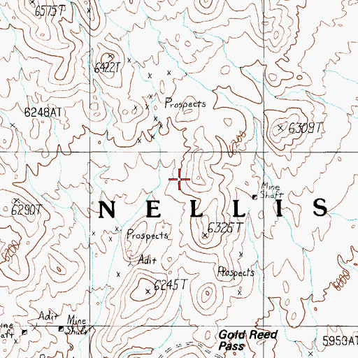 Topographic Map of Kawich Mining District, NV