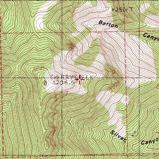 Topographic Map of Cherry Creek Mining District, NV