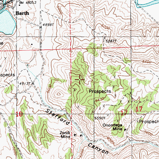 Topographic Map of Safford Mining District, NV
