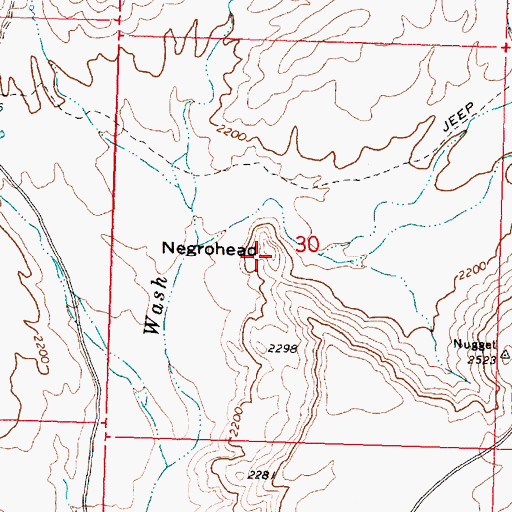 Topographic Map of Negrohead, AZ